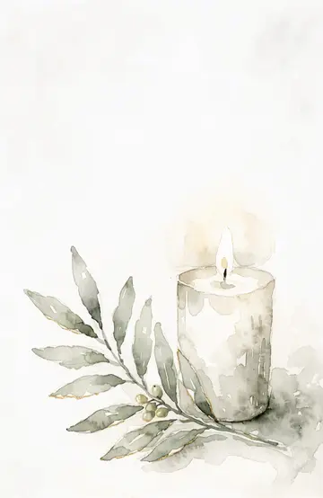 Aquarelle : bougie
