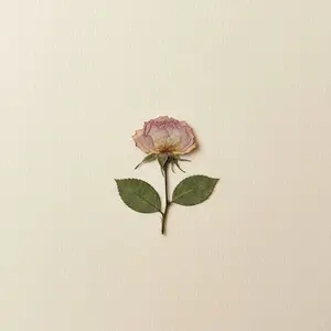 Rose séché, planche d'herbier