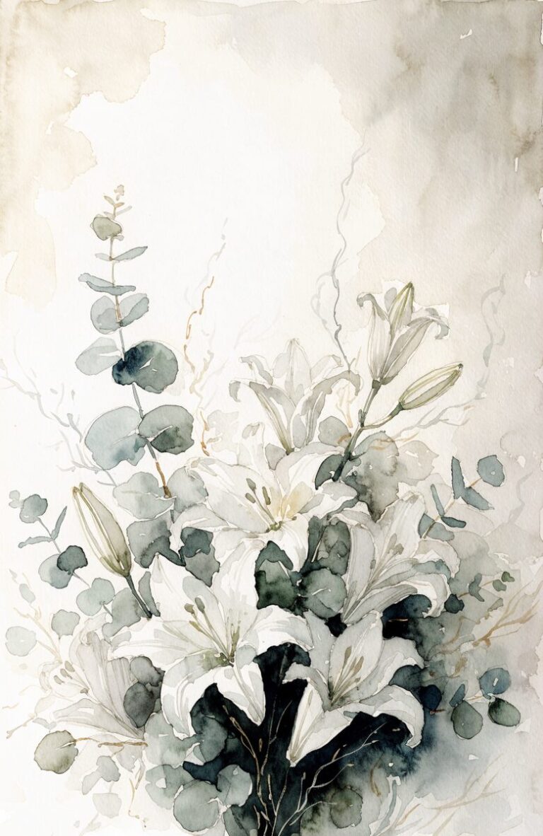Image de condoléances : fleurs blanches
