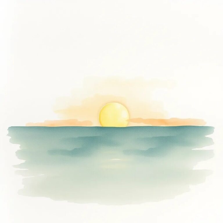 Aquarelle d'un coucher de soleil sur la mer