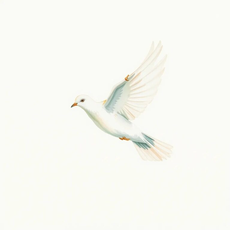 Aquarelle d'une colombe en vol