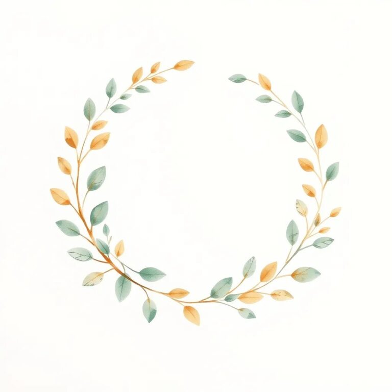 Aquarelle d'une couronne de feuillage