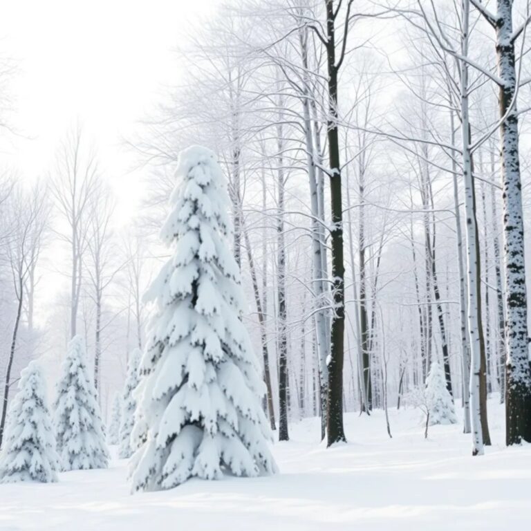 Des arbres sous la neige