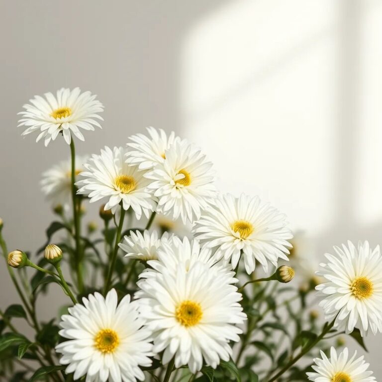Des chrysanthèmes blancs