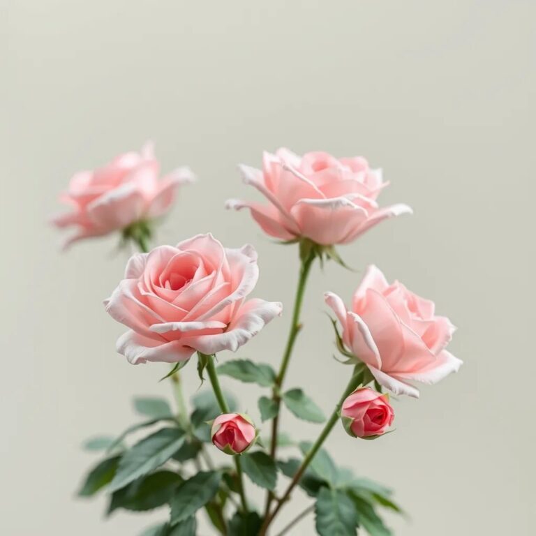Des roses roses dans une lumière douce