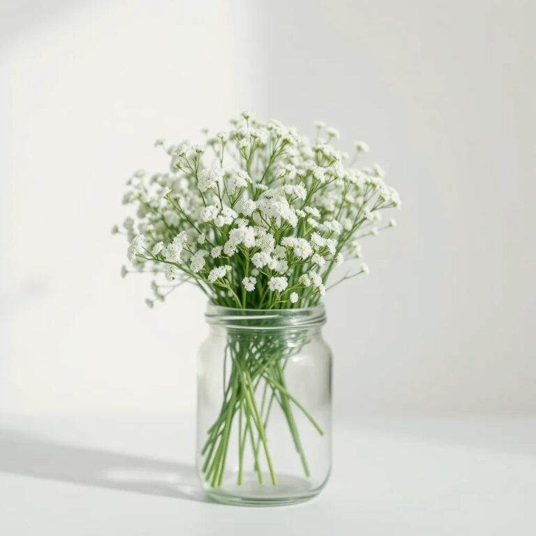 Du gypsophile dans un bocal