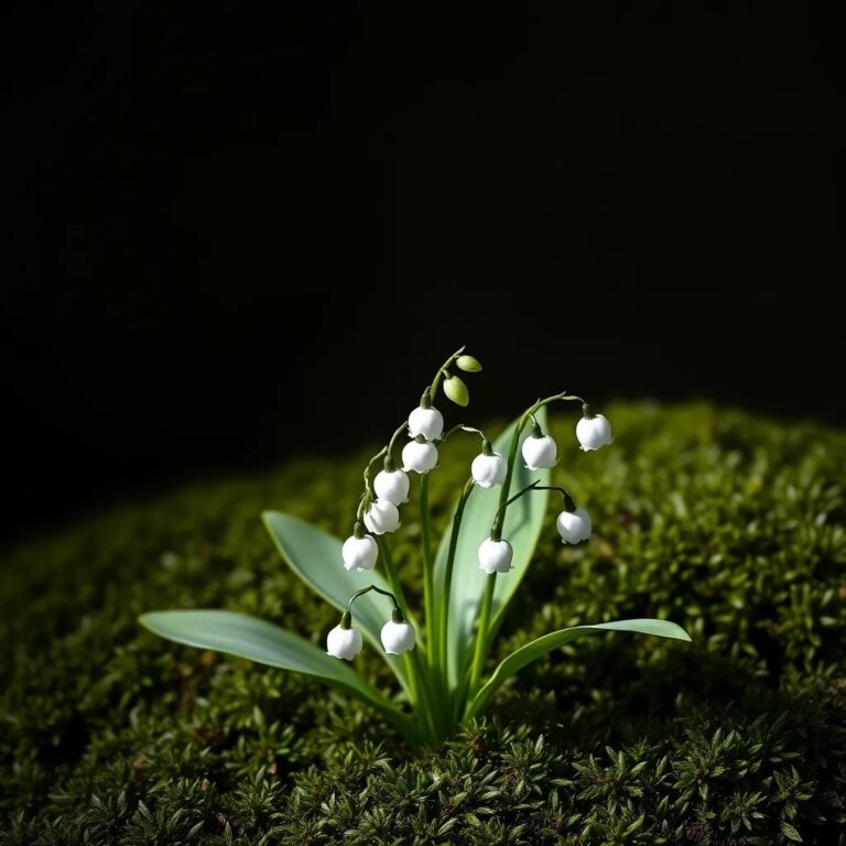 Du muguet sur la mousse