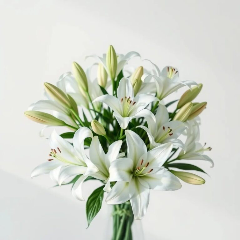 Un bouquet de lys blancs
