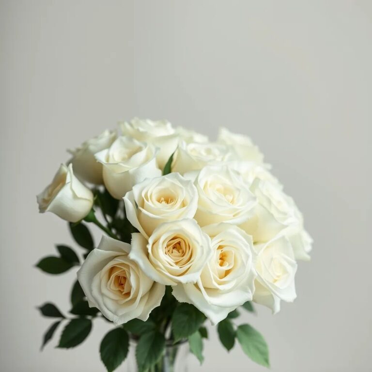 Un bouquet de roses blanches