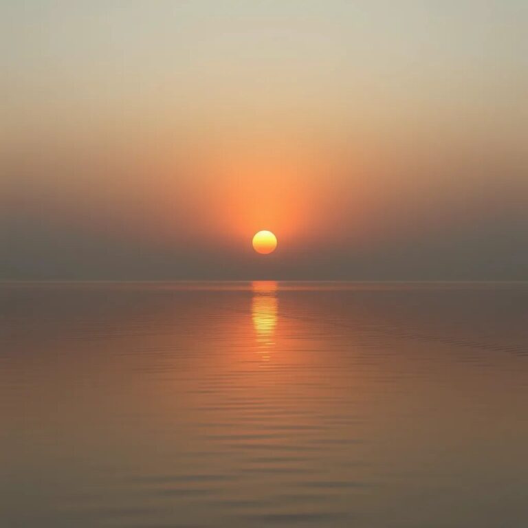 Un coucher de soleil sur un lac calme