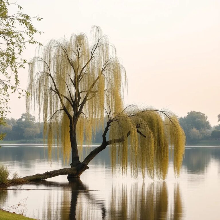 Un saule au bord d'un lac