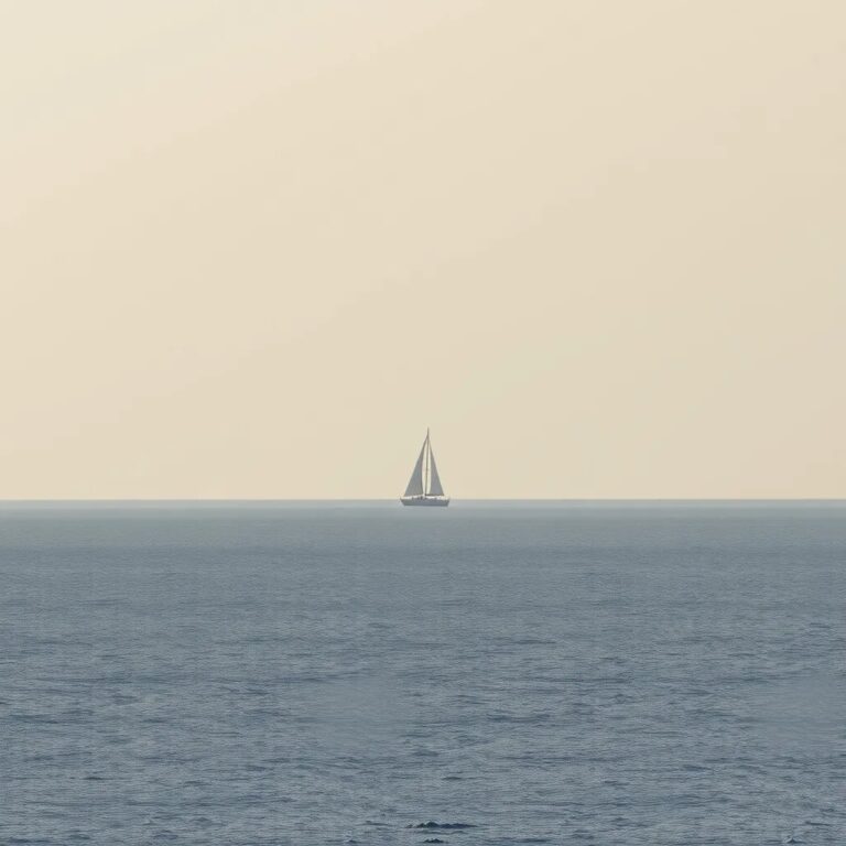 Un voilier au loin sur l'horizon