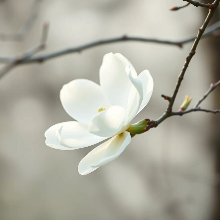 Une fleur de magnolia blanche